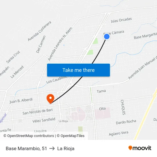 Base Marambio, 51 to La Rioja map