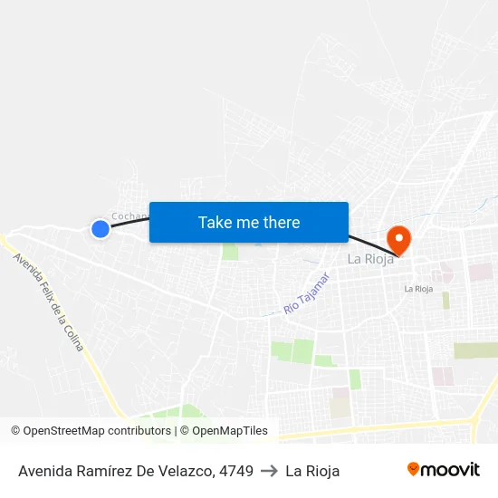 Avenida Ramírez De Velazco, 4749 to La Rioja map