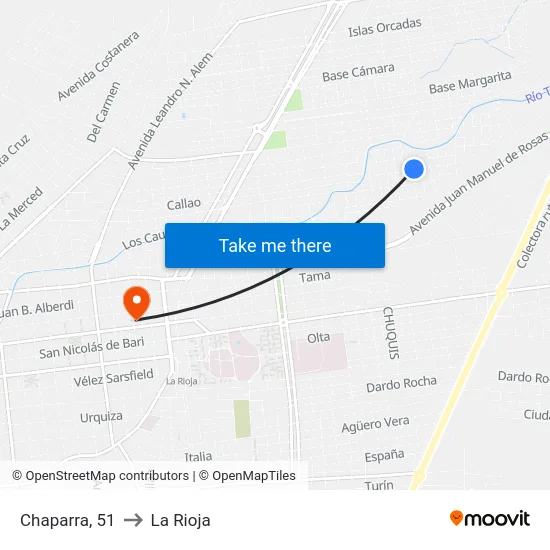 Chaparra, 51 to La Rioja map