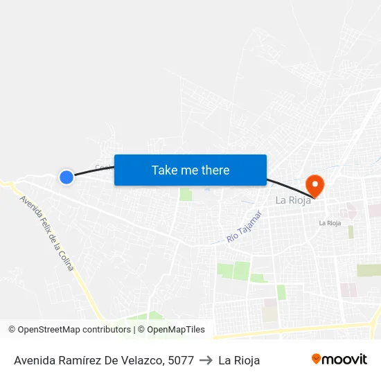 Avenida Ramírez De Velazco, 5077 to La Rioja map