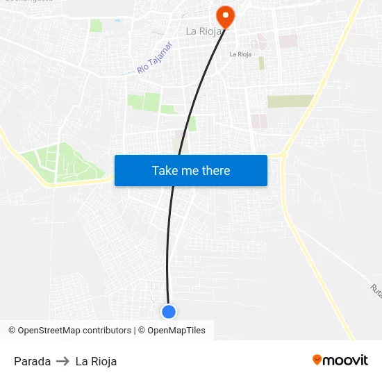 Parada to La Rioja map