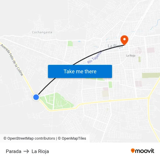 Parada to La Rioja map