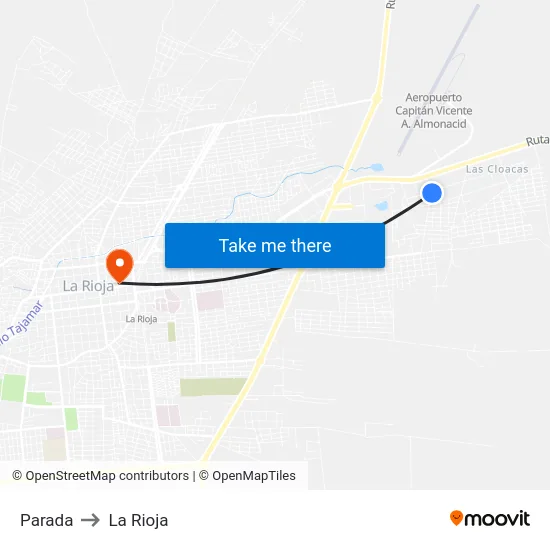 Parada to La Rioja map