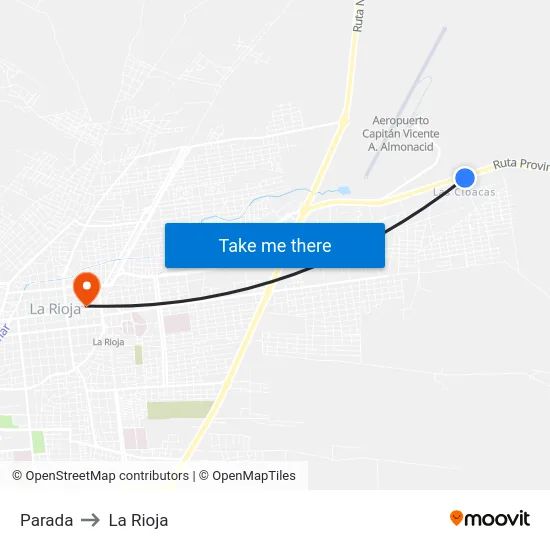 Parada to La Rioja map