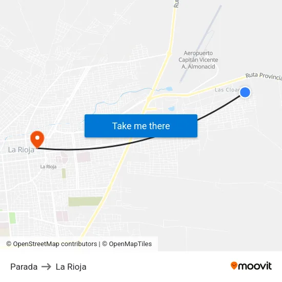 Parada to La Rioja map