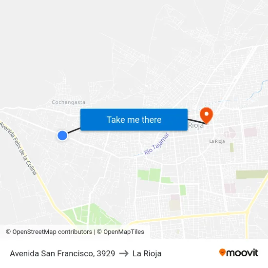Avenida San Francisco, 3929 to La Rioja map