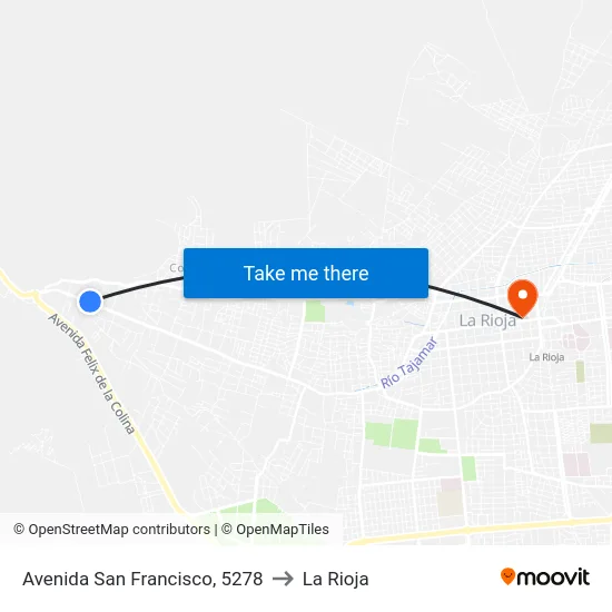 Avenida San Francisco, 5278 to La Rioja map