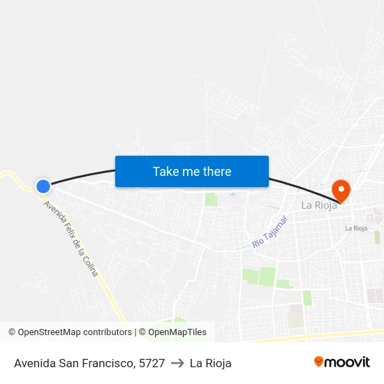 Avenida San Francisco, 5727 to La Rioja map