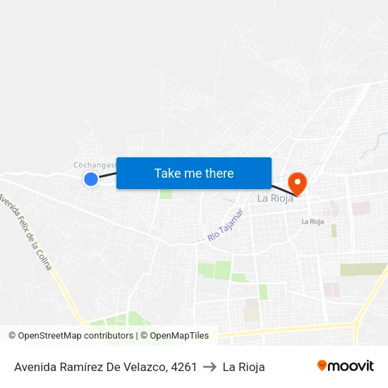 Avenida Ramírez De Velazco, 4261 to La Rioja map