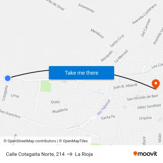 Calle Cotagaita Norte, 214 to La Rioja map