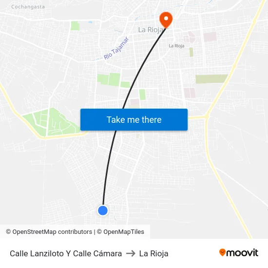 Calle Lanziloto Y Calle Cámara to La Rioja map