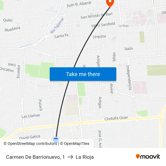 Carmen De Barrionuevo, 1 to La Rioja map
