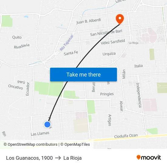 Los Guanacos, 1900 to La Rioja map