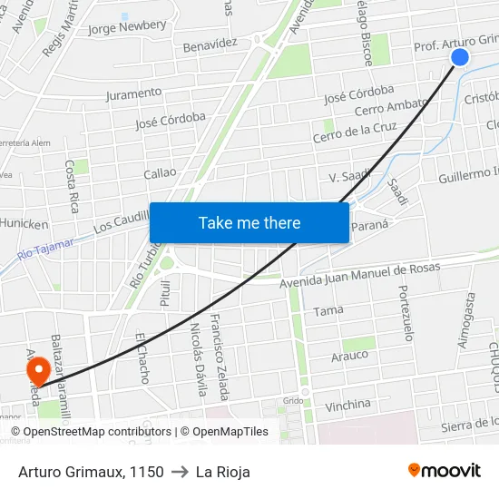 Arturo Grimaux, 1150 to La Rioja map