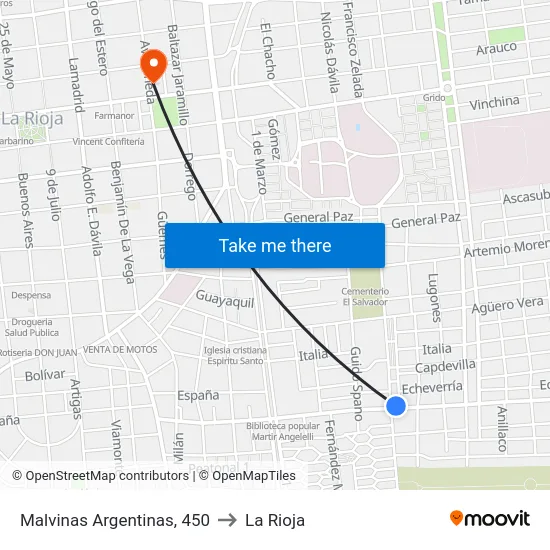 Malvinas Argentinas, 450 to La Rioja map