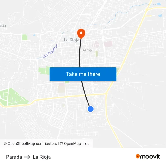 Parada to La Rioja map