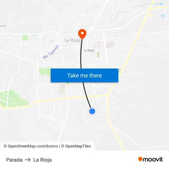 Parada to La Rioja map