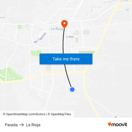 Parada to La Rioja map