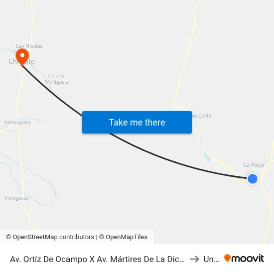 Av. Ortíz De Ocampo X Av. Mártires De La Dictadura (Polideportivo) to Undec map