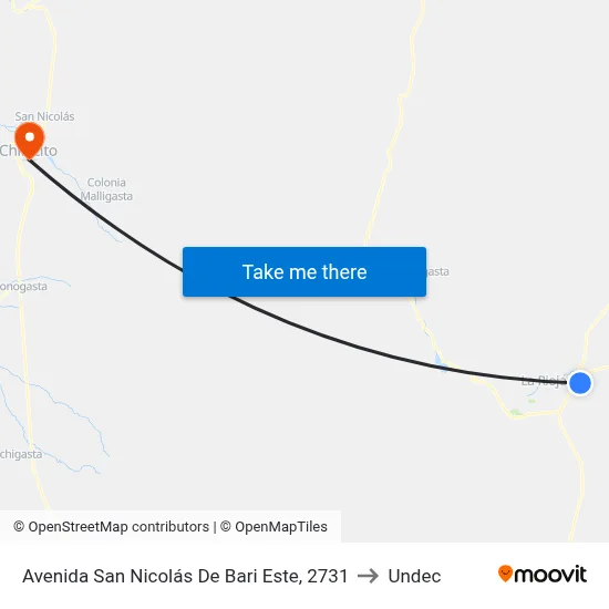 Avenida San Nicolás De Bari Este, 2731 to Undec map