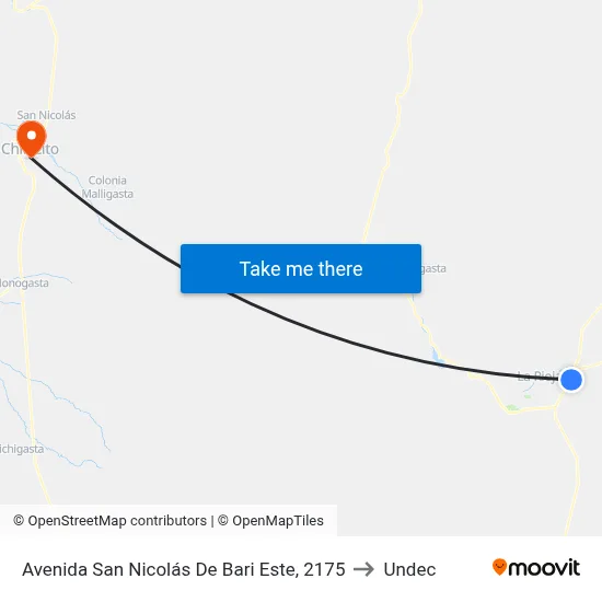 Avenida San Nicolás De Bari Este, 2175 to Undec map