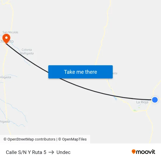 Calle S/N Y Ruta 5 to Undec map