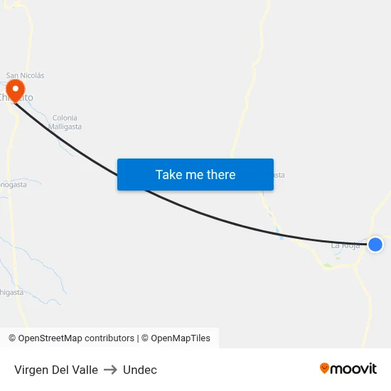 Virgen Del Valle to Undec map