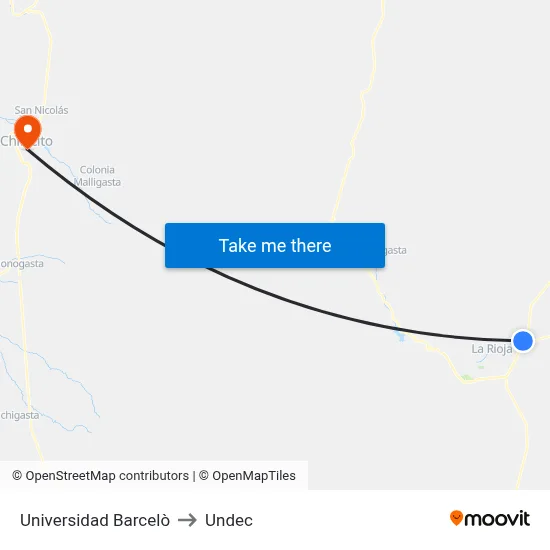 Universidad Barcelò to Undec map