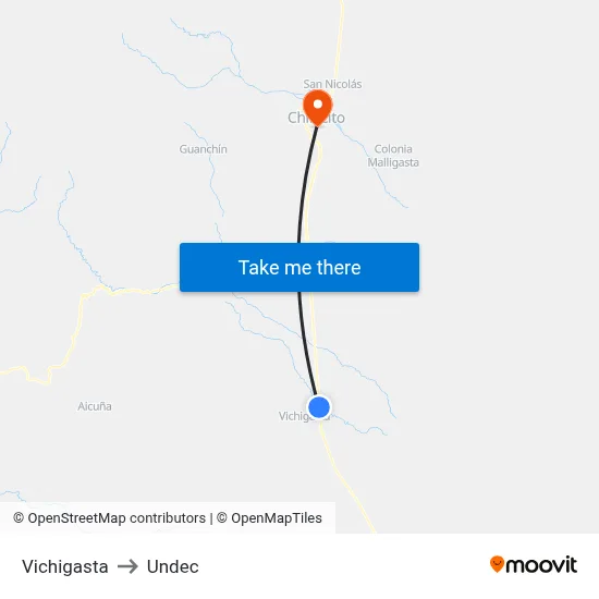 Vichigasta to Undec map
