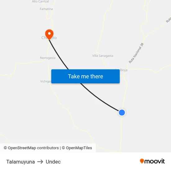 Talamuyuna to Undec map