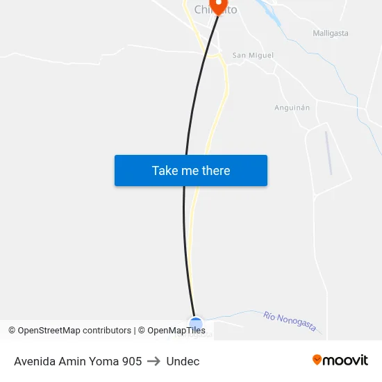 Avenida Amin Yoma 905 to Undec map