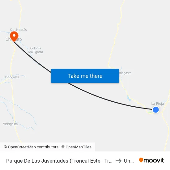 Parque De Las Juventudes (Troncal Este - Troncal Ns) to Undec map