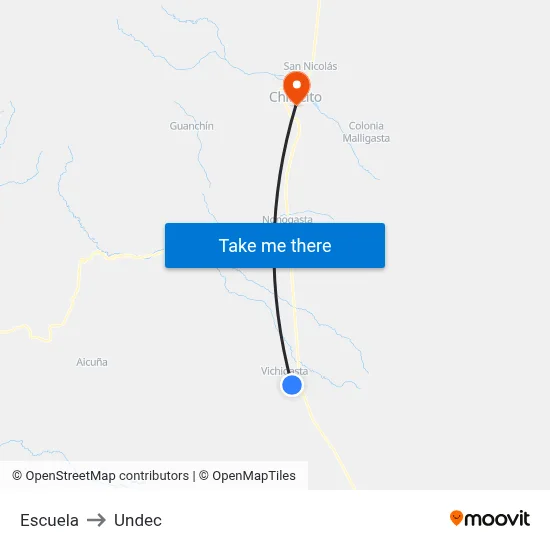Escuela to Undec map