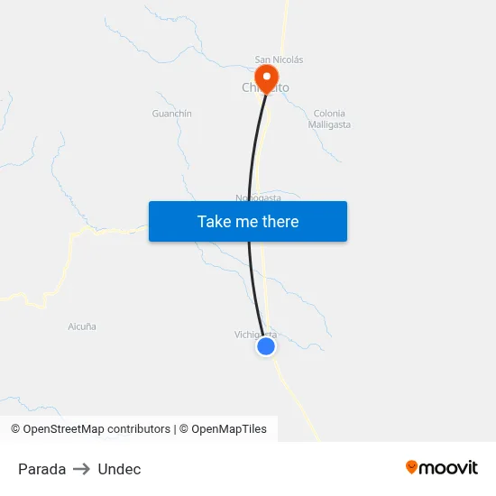 Parada to Undec map