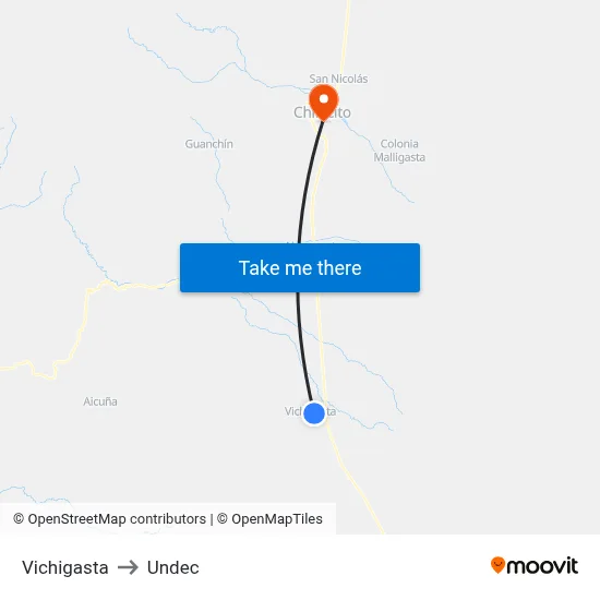 Vichigasta to Undec map