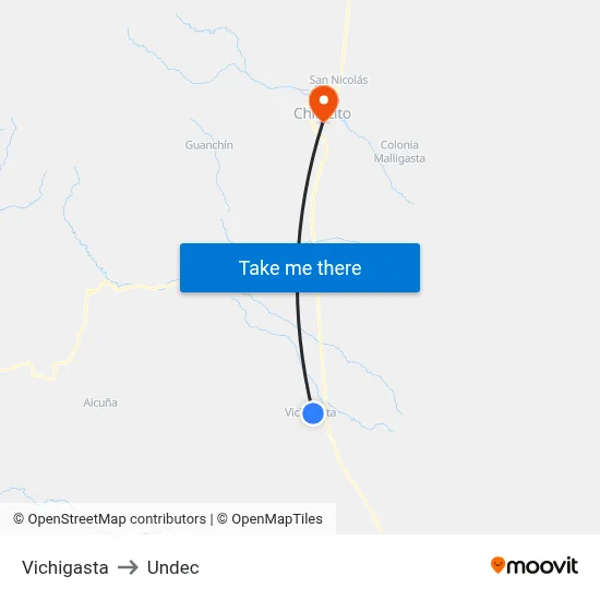 Vichigasta to Undec map