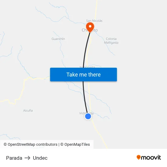Parada to Undec map