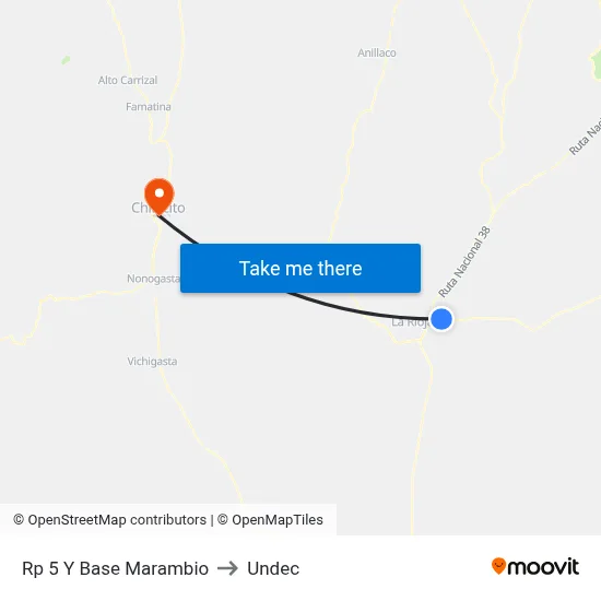 Rp 5 Y Base Marambio to Undec map