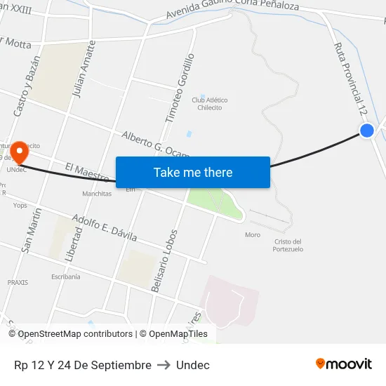 Rp 12 Y 24 De Septiembre to Undec map