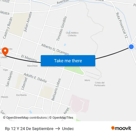 Rp 12 Y 24 De Septiembre to Undec map