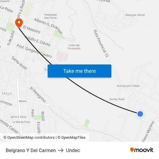 Belgrano Y Del Carmen to Undec map