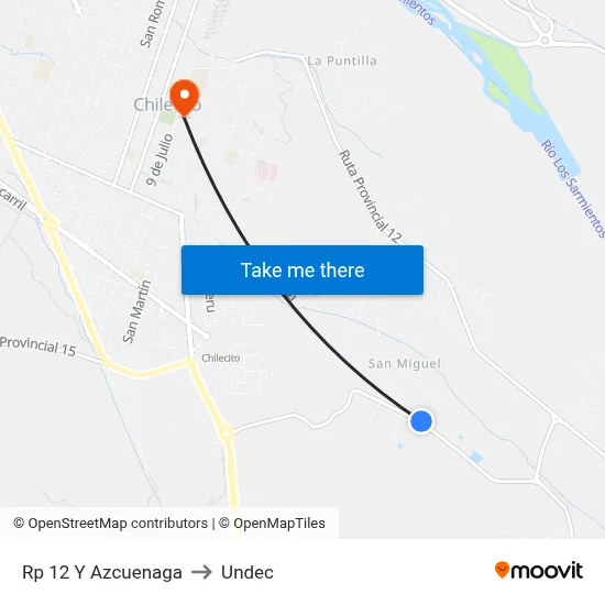 Rp 12 Y Azcuenaga to Undec map