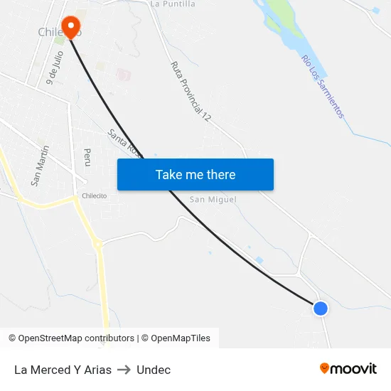La Merced Y Arias to Undec map