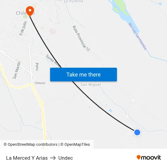 La Merced Y Arias to Undec map