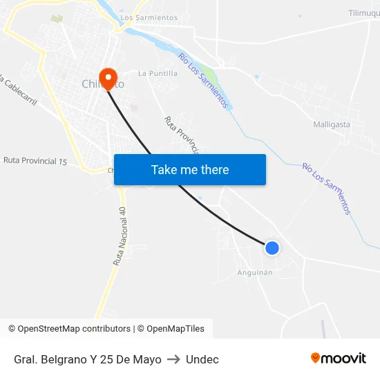 Gral. Belgrano Y 25 De Mayo to Undec map