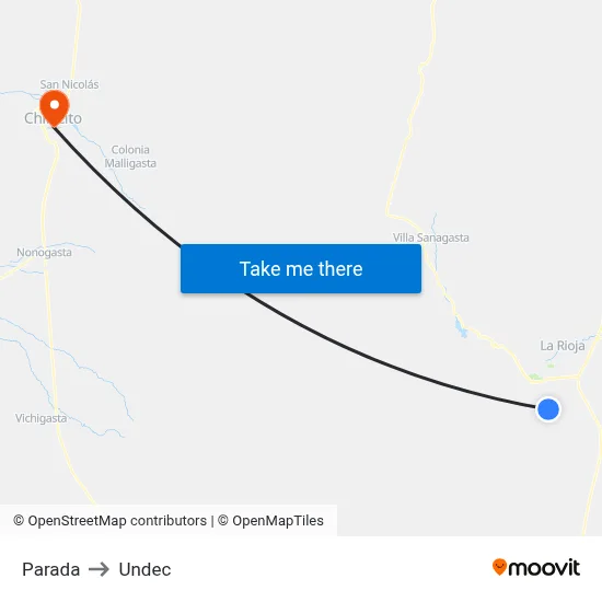 Parada to Undec map