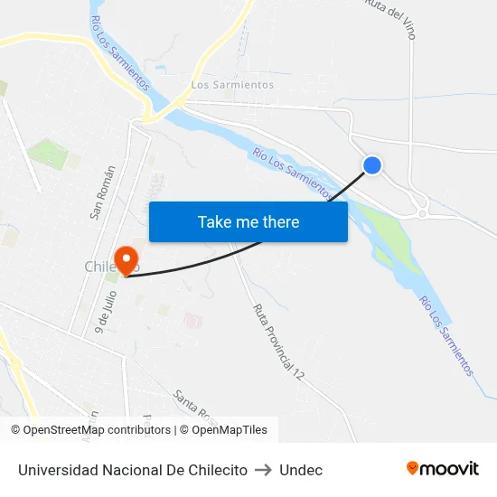Universidad Nacional De Chilecito to Undec map