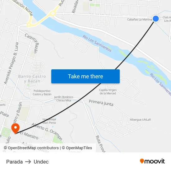 Parada to Undec map