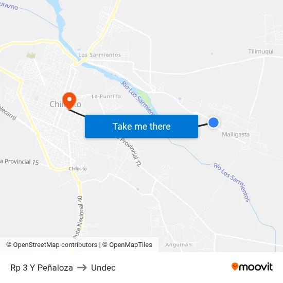 Rp 3 Y Peñaloza to Undec map