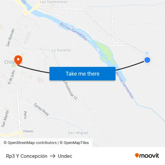 Rp3 Y Concepción to Undec map